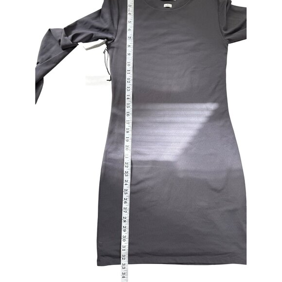 Babaton Contour Crew Dress Long Sleeve Gray Charcoal Stretch Womens Size M NEW - Picture 7 of 9